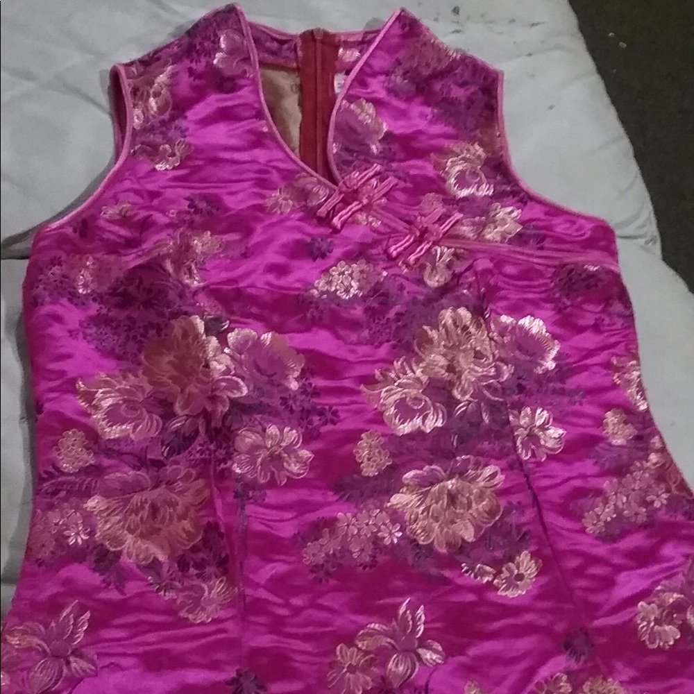 Fuchsia (Chinese) cheongsam style blouse